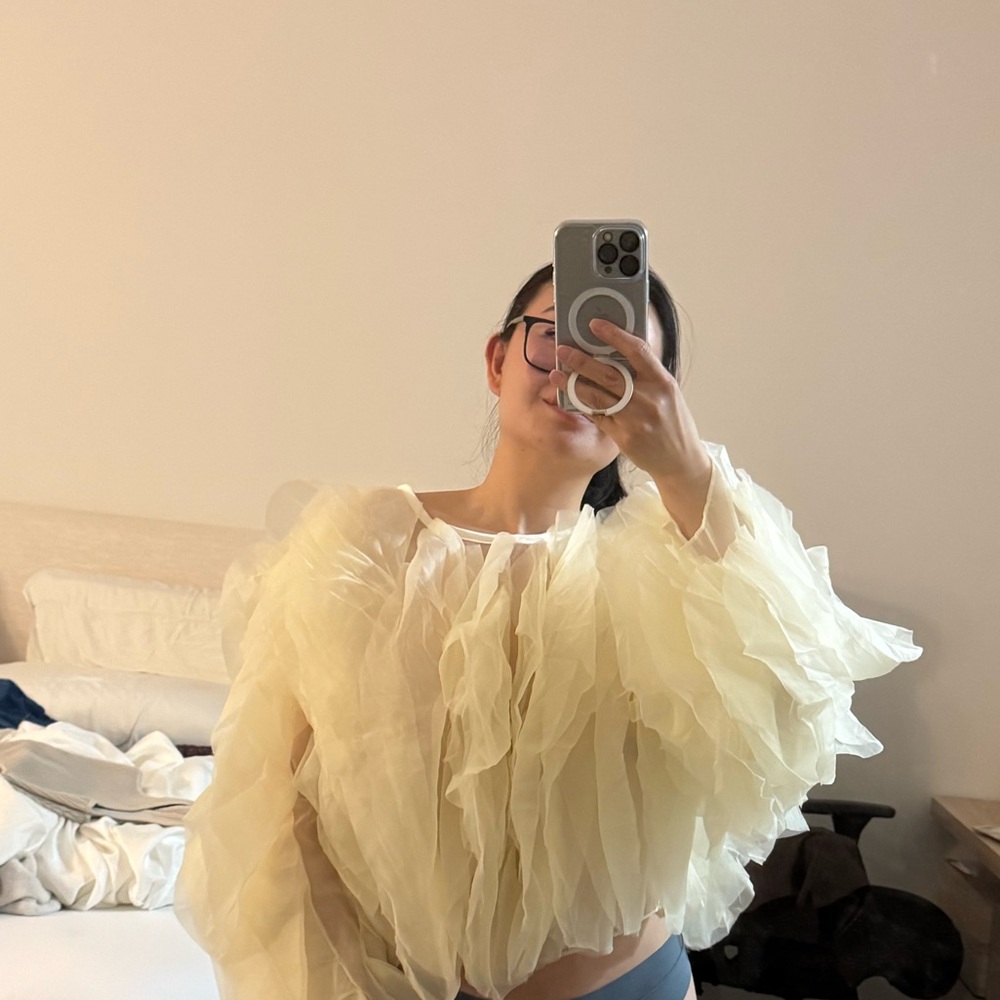 Yellow Ruffled Blouse - Picture 4 of 4